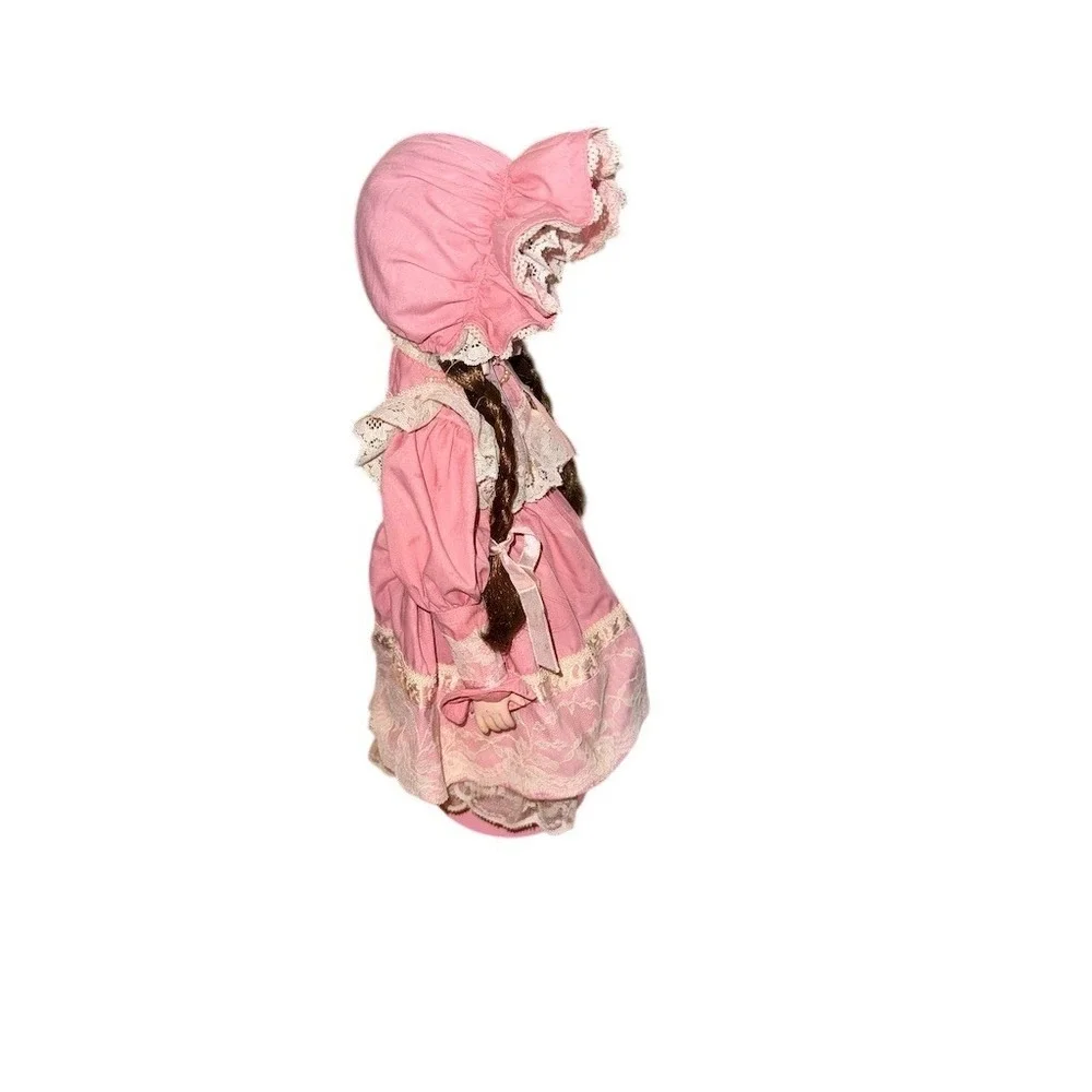 Princess House Katrina Porcelain Collector Doll‎ Pink Lace Dress w/ Stand